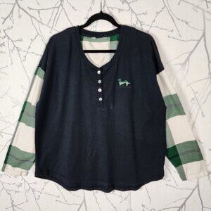 Peter Alexander Cotton Modal Dachsund Plaid Pajama Top